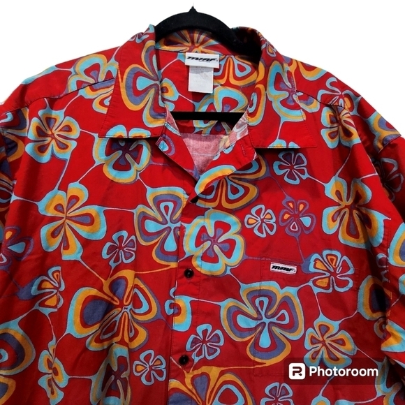 2XL Red Orange 100% Cotton Hawaiian Men's Casual Dress Shirt Office Party VCAY - Picture 3 of 8